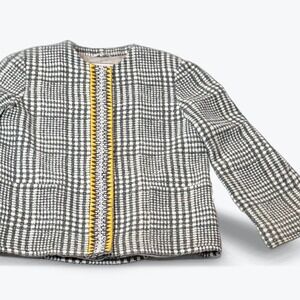 Etro Milano Hand Beaded Embroidered Plaid Jacket Made In Italy Size 48